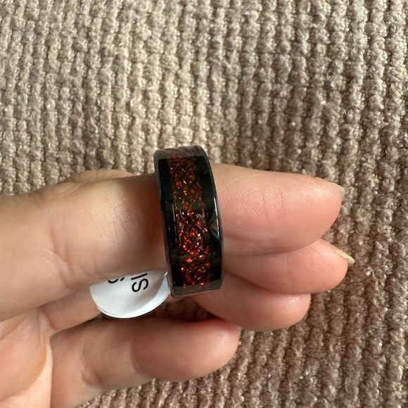 NWT 2 for $8 or 4 for 15; Elegant Black and Red Men’s/Women's Ring Size 9 - Picture 1 of 5